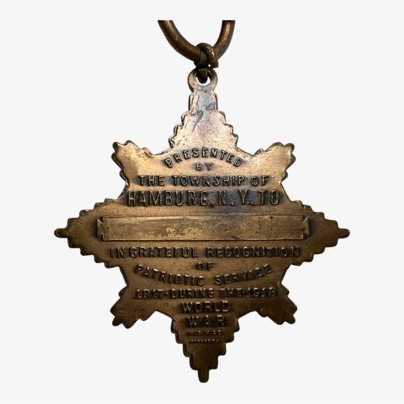 1917 Victory Medal – Town of Hamburg, NY – Local War Service Award by C.H. Co. - Picture 2 of 11